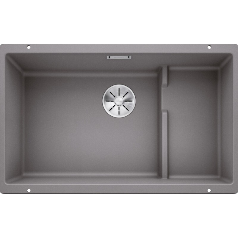1523540 Blanco Single bowl sink with integrated right drainer SUBLINE 700-U Level 1518391 alumetallic finish 73x46 cm - Undermount