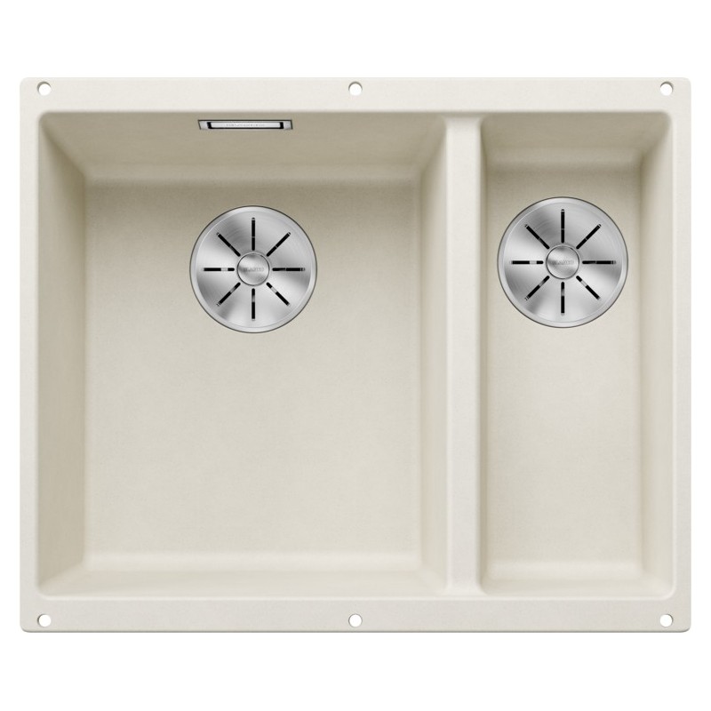 1527162 PRONTA CONSEGNA - Blanco | Lavello una vasca SX con vaschetta SUBLINE 340/160-U 1527162 finitura soft white da 55.5x46 cm - Sottotop