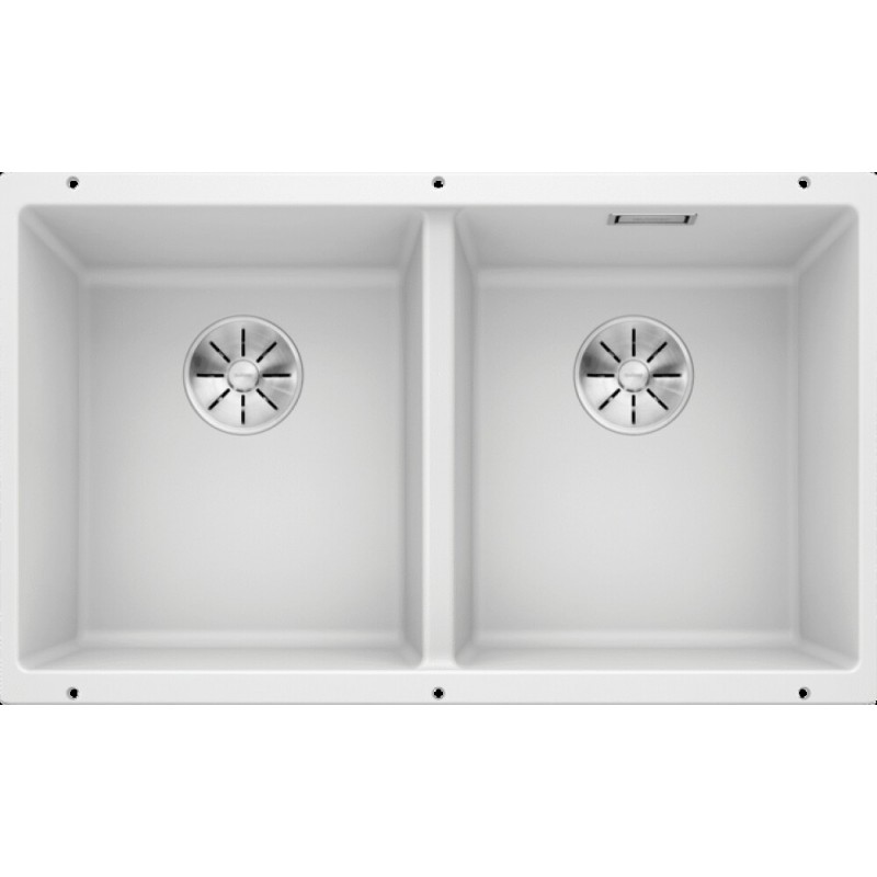 1523578 PRONTA CONSEGNA - Blanco | Lavello due vasche SUBLINE 350/350-U 1518594 finitura bianco da 75.5x46 cm - Sottotop - PROMOZIONE ATTIVA FINO AL 10/09