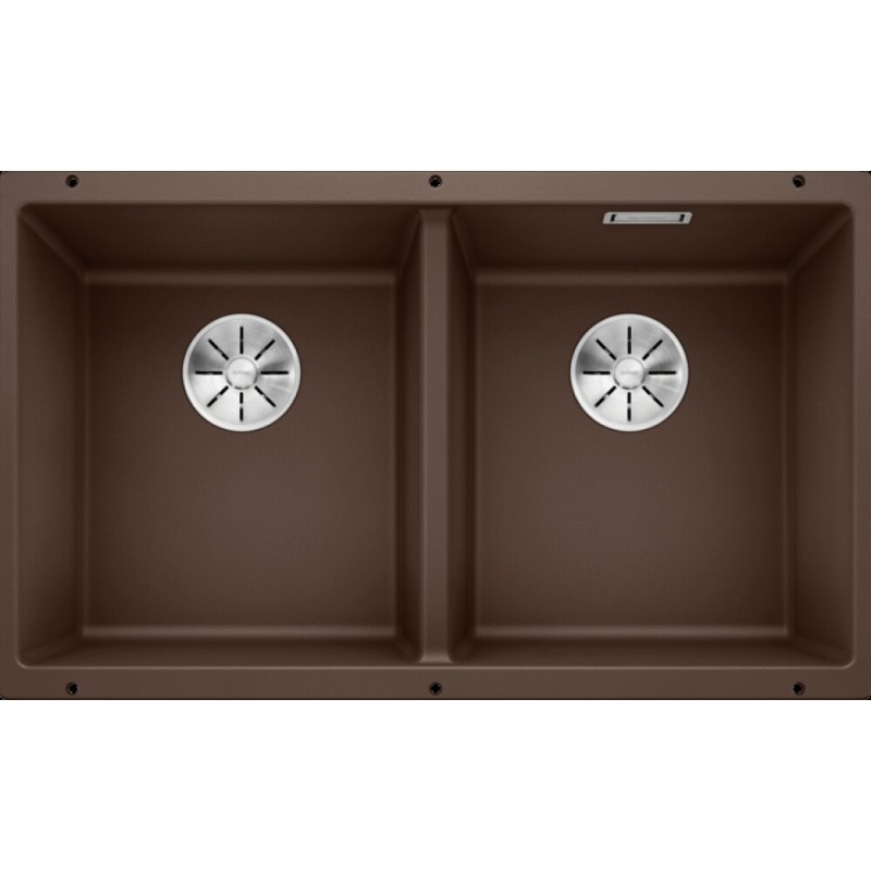 1523583 PRONTA CONSEGNA - Blanco | Lavello due vasche SUBLINE 350/350-U 1518599 finitura caffè da 75.5x46 cm - Sottotop - PROMOZIONE ATTIVA FINO AL 10/09