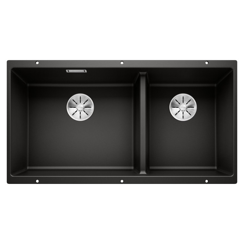 1525993 PRONTA CONSEGNA - Blanco | Lavello due vasche SUBLINE 480/320-U 1525993 finitura nero da 85.5x46 cm - Sottotop - PROMOZIONE ATTIVA FINO AL 10/09