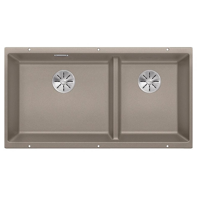 1523591 PRONTA CONSEGNA - Blanco | Lavello due vasche SUBLINE 480/320-U 1519482 finitura tartufo da 85.5x46 cm - Sottotop - PROMOZIONE ATTIVA FINO AL 10/09