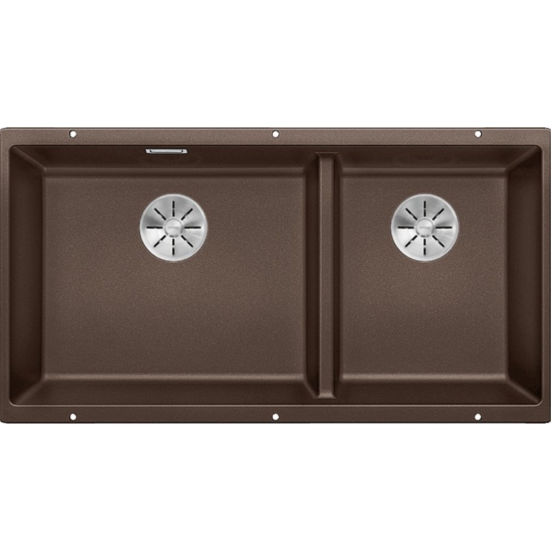 1523593 Blanco | SUBLINE 480/320-U 1519483 Fregadero de doble cubeta, acabado café, 85,5 x 46 cm - Bajo encimera