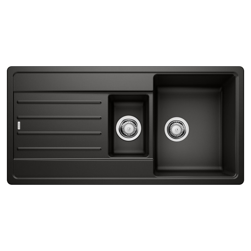1526086 PRONTA CONSEGNA - Blanco | Lavello una vasca con vaschetta e gocciolatoio LEGRA 6 S 1526086 finitura nero da 100x50 cm - Sopratop - PROMOZIONE ATTIVA FINO AL 10/09
