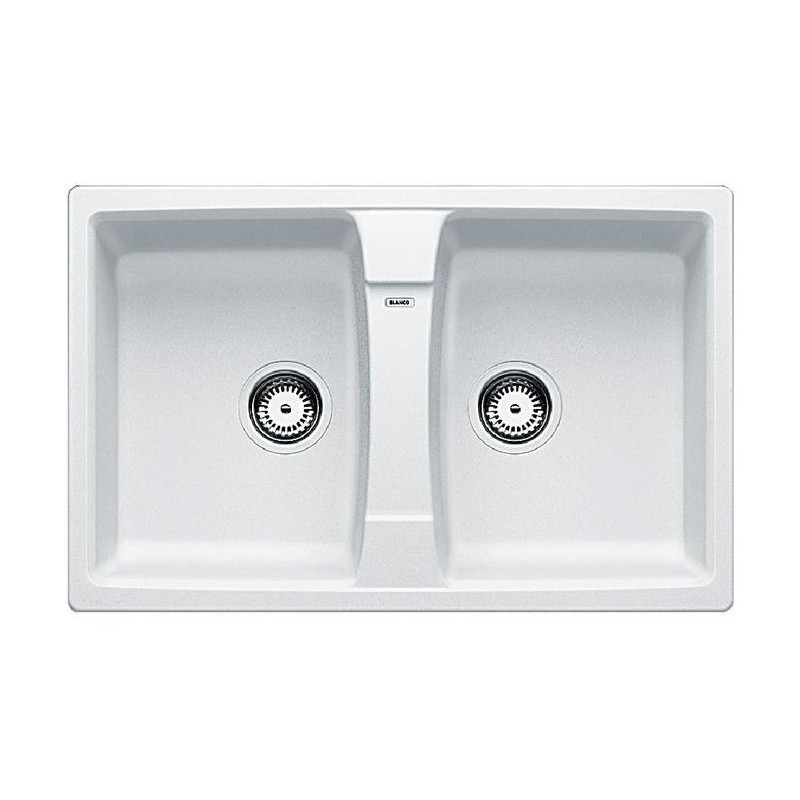 1544694 Blanco | LEGRA 8 1544694 Évier double cuve, finition blanche, 78 x 50 cm - À poser
