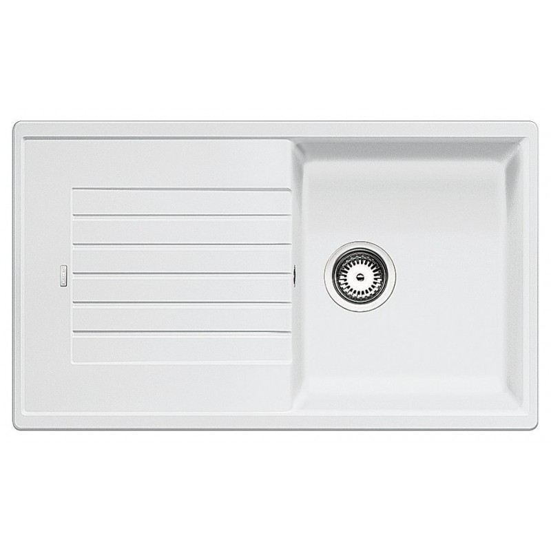1520515 Blanco | ZIA 5 S 1520515 Évier à une cuve avec égouttoir, finition blanche, 86 x 50 cm - À poser