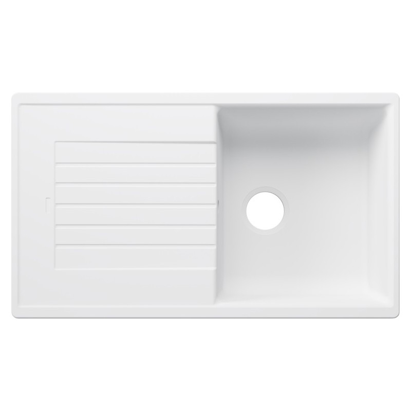 1527204 PRONTA CONSEGNA - Blanco | Lavello una vasca con gocciolatoio ZIA 5 S 1527204 finitura soft white da 86x50 cm - Sopratop - PROMOZIONE ATTIVA FINO AL 10/09