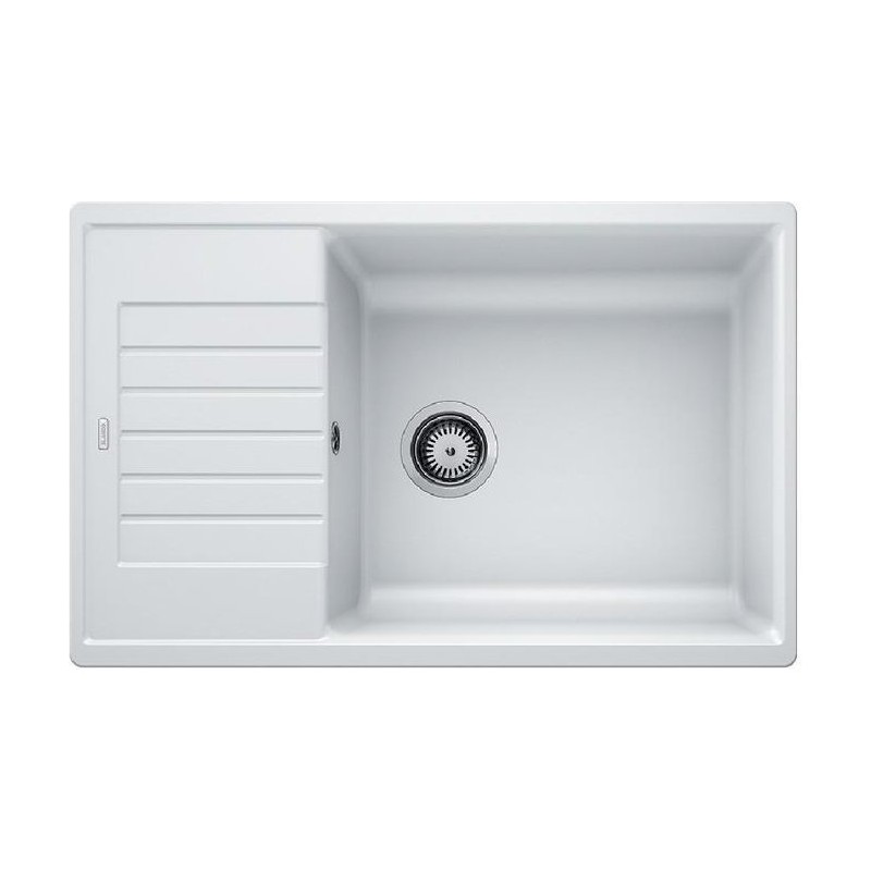 1523277 Blanco | Évier à une cuve avec égouttoir ZIA XL 6 S Compact 1523277 finition blanche 78x50 cm - À poser