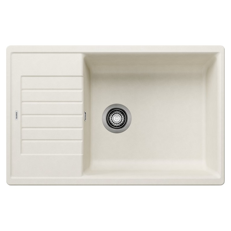 1527214 Blanco | Évier à une cuve avec égouttoir ZIA XL 6 S Compact 1527214, finition blanc doux, 78 x 50 cm - À poser
