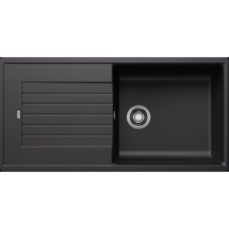 1526024 PRONTA CONSEGNA - Blanco | Lavello una vasca con gocciolatoio ZIA XL 6 S 1526024 finitura nero da 100x50 cm - Sopratop