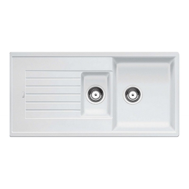 1514742 PRONTA CONSEGNA - Blanco | Lavello una vasca con vaschetta e gocciolatoio ZIA 6 S 1514742 finitura bianco da 100x50 cm - Sopratop - PROMOZIONE ATTIVA FINO AL 10/09