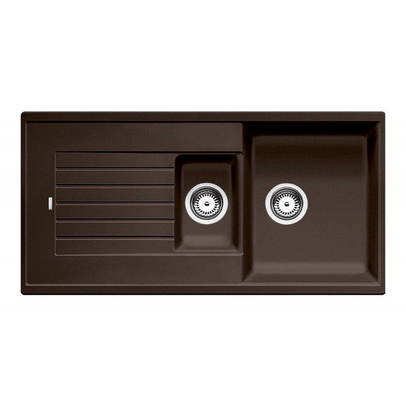 1515072 PRONTA CONSEGNA - Blanco | Lavello una vasca con vaschetta e gocciolatoio ZIA 6 S 1515072 finitura caffè da 100x50 cm - Sopratop - PROMOZIONE ATTIVA FINO AL 10/09
