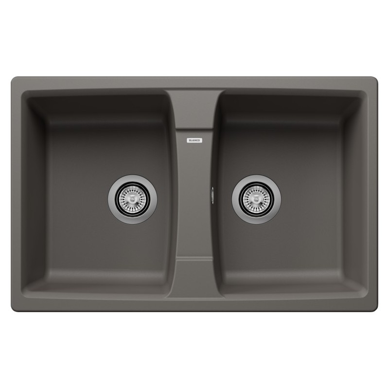 1537280 Blanco Lavello due vasche ZIA 8 1537280 finitura grigio vulcano da 78x50 cm - Sopratop - PROMOZIONE ATTIVA FINO AL 10/09