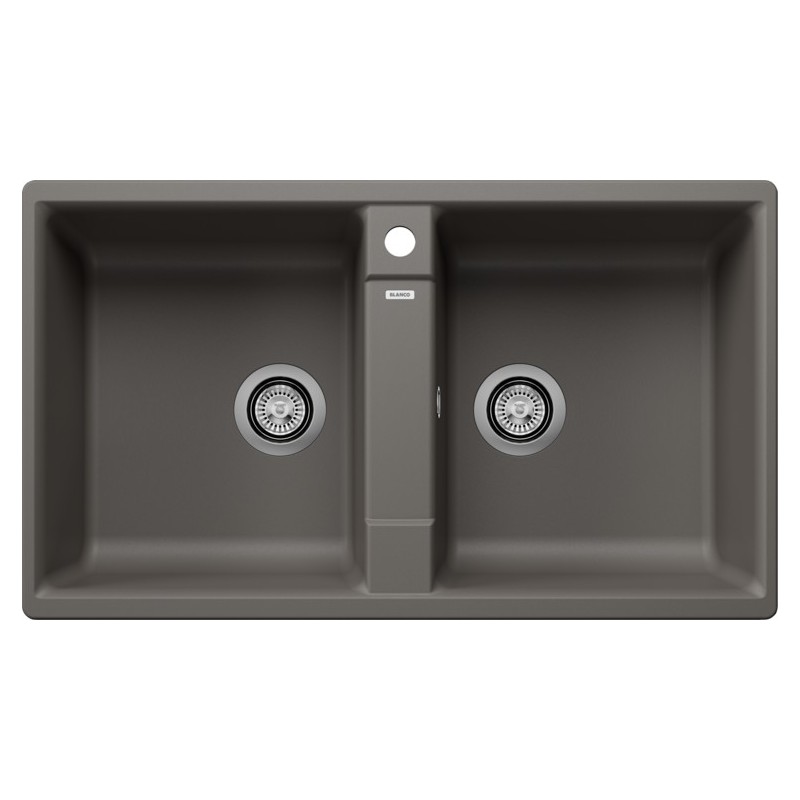 1527393 Blanco | ZIA 9 1527393 Évier double cuve gris volcan, 86 x 50 cm - À poser