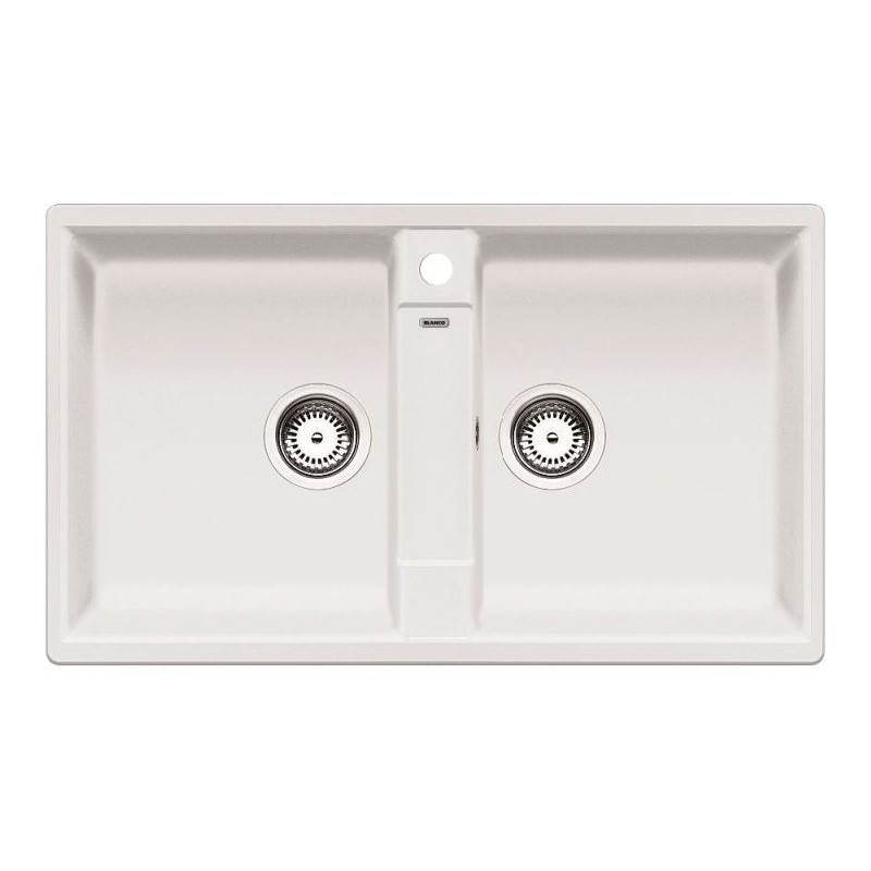 1516678 PRONTA CONSEGNA - Blanco | Lavello due vasche ZIA 9 1516678 finitura bianco da 86x50 cm - Sopratop - PROMOZIONE ATTIVA FINO AL 10/09