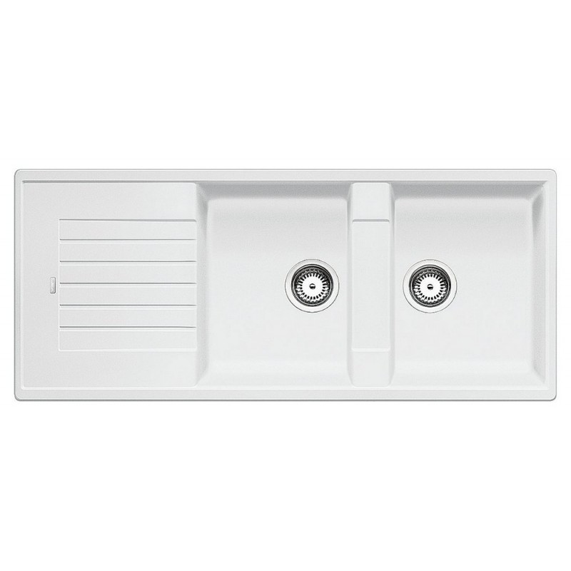 1515597 PRONTA CONSEGNA - Blanco | Lavello due vasche con gocciolatoio ZIA 8 S 1515597 finitura bianco da 116x50 cm - Sopratop - PROMOZIONE ATTIVA FINO AL 10/09