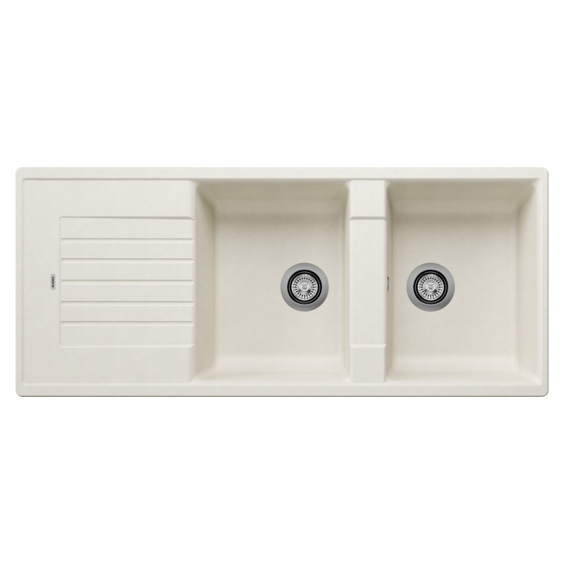 1527209 Blanco Two-bowl sink with drainer ZIA 8 S 1527209 soft white finish 116x50 cm - Countertop