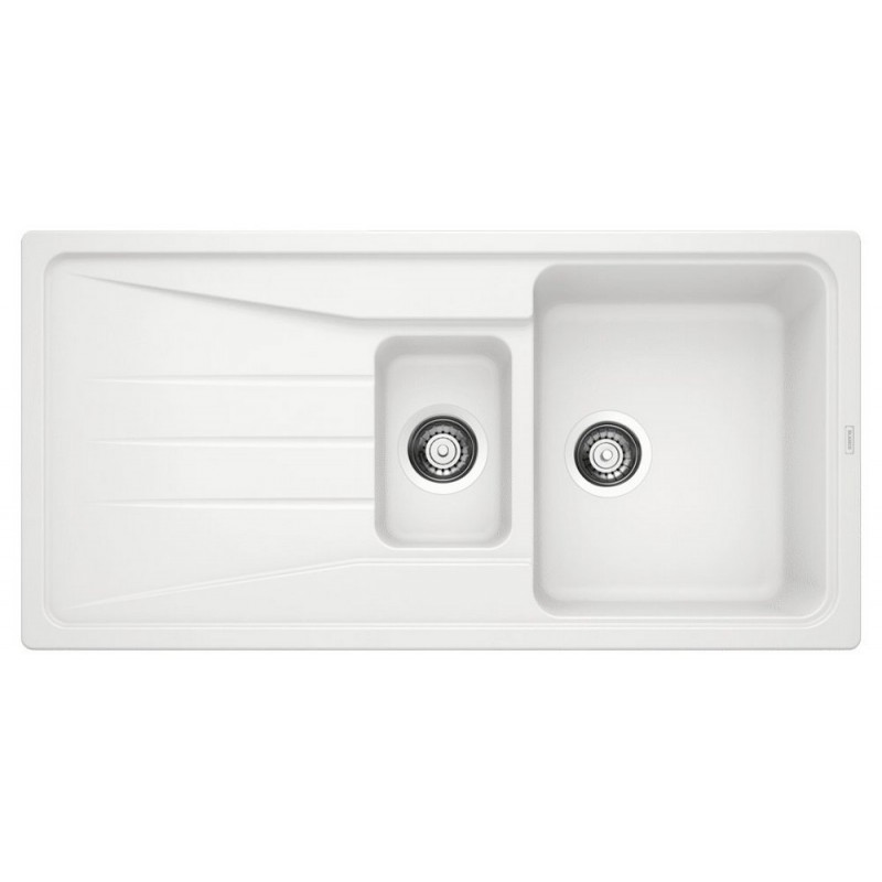 1519855 Blanco Lavello una vasca con vaschetta e gocciolatoio SONA 6 S 1519855 finitura bianco da 100x50 cm - Sopratop - PROMOZIONE ATTIVA FINO AL 10/09