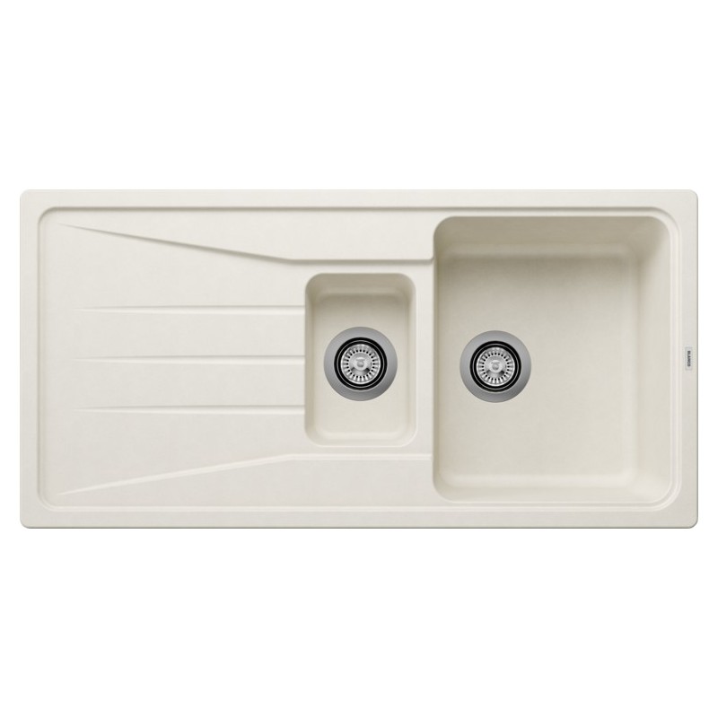 1527154 PRONTA CONSEGNA - Blanco | Lavello una vasca con vaschetta e gocciolatoio SONA 6 S 1527154 finitura soft white da 100x50 cm - Sopratop - PROMOZIONE ATTIVA FINO AL 10/09