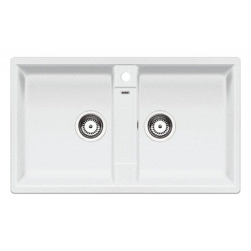 1536678 Évier double bac Blanco SONA 9 1536678, finition blanche, 86 x 50 cm - À poser