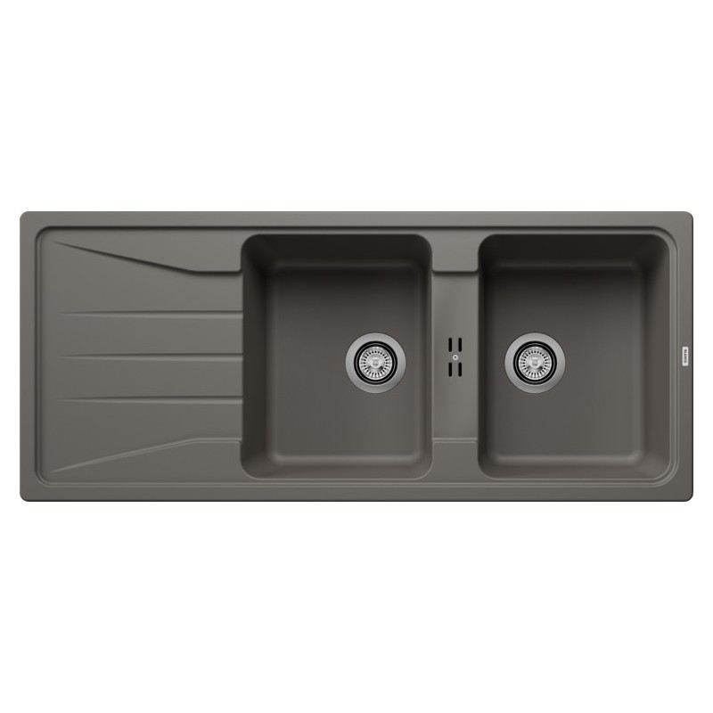 1527339 Blanco Two-bowl sink with drainer SONA 8 S 1527339 volcano gray finish 116x50 cm - Countertop