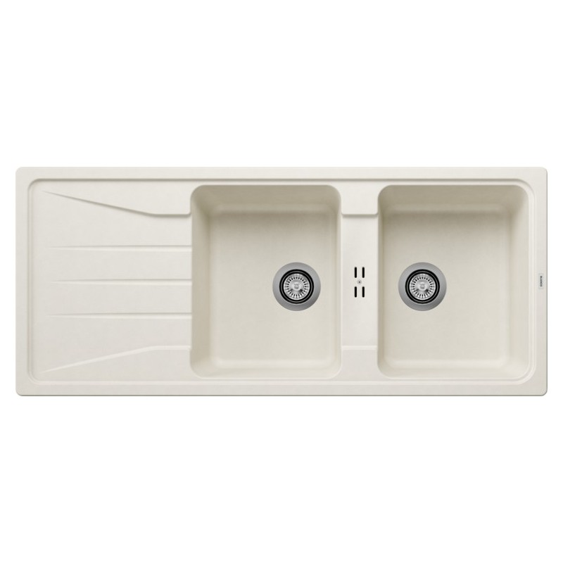 1527156 Blanco Two-bowl sink with drainer SONA 8 S 1527156 soft white finish 116x50 cm - Countertop