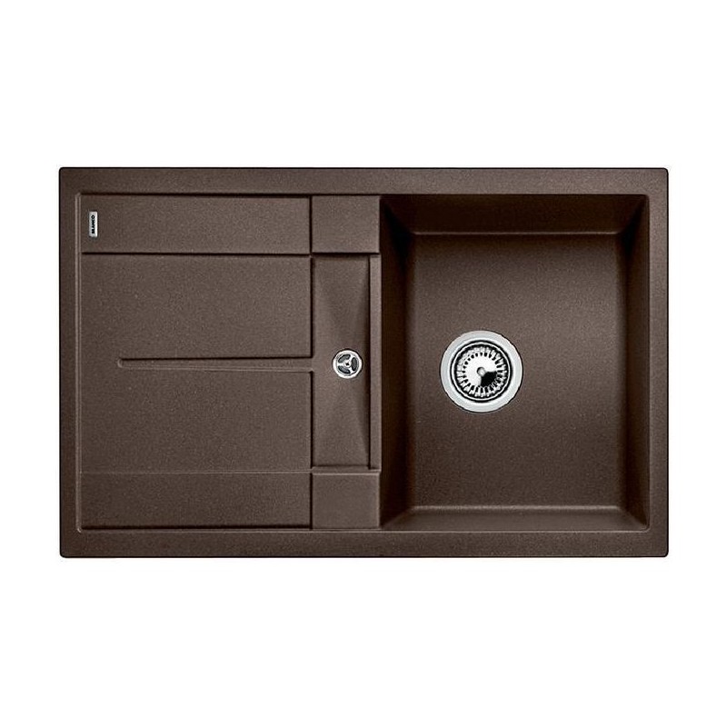 1515039 Blanco Single bowl sink with drainer METRA 45 S 1515039 coffee finish 78x50 cm - Above counter