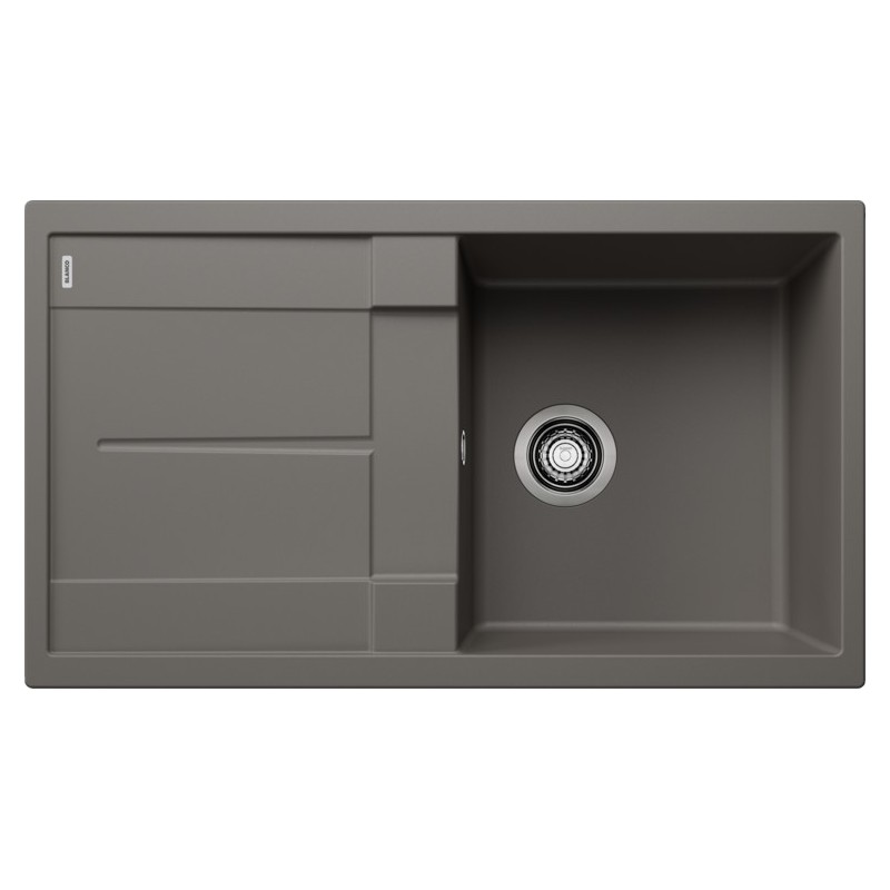 1527293 Blanco Single bowl sink with drainer METRA 5 S 1527293 volcano grey finish 86x50 cm - Overmount