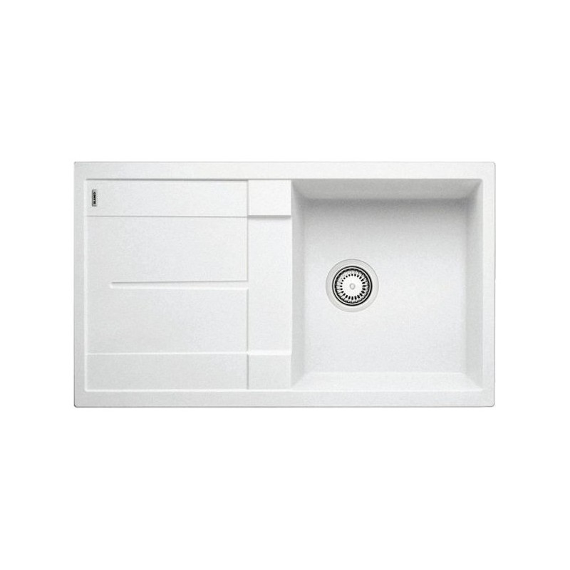 1513205 Évier Blanco à une cuve avec égouttoir METRA 5 S 1513205, finition blanche, 86 x 50 cm - À poser