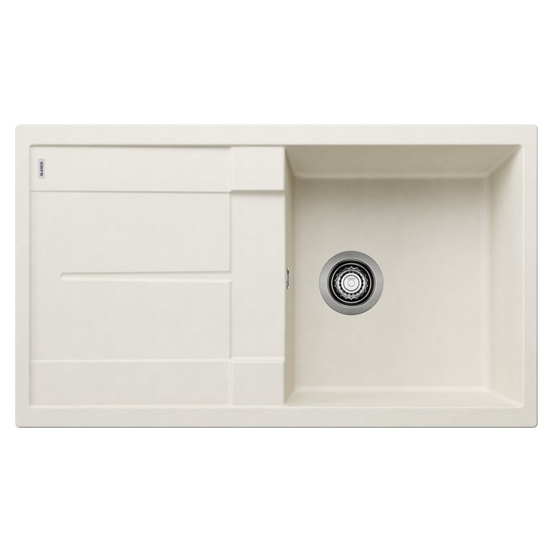 1527110 Blanco Single bowl sink with drainer METRA 5 S 1527110 soft white finish 86x50 cm - Overmount