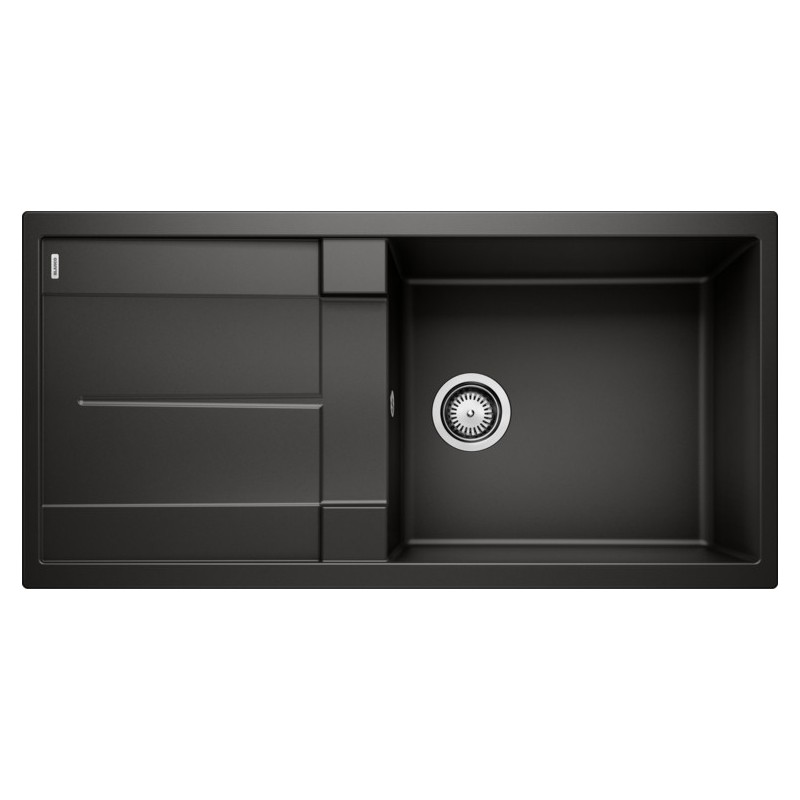 1525930 Blanco Single bowl sink with drainer METRA XL 6 S 1525930 black finish 100x50 cm - Overmount