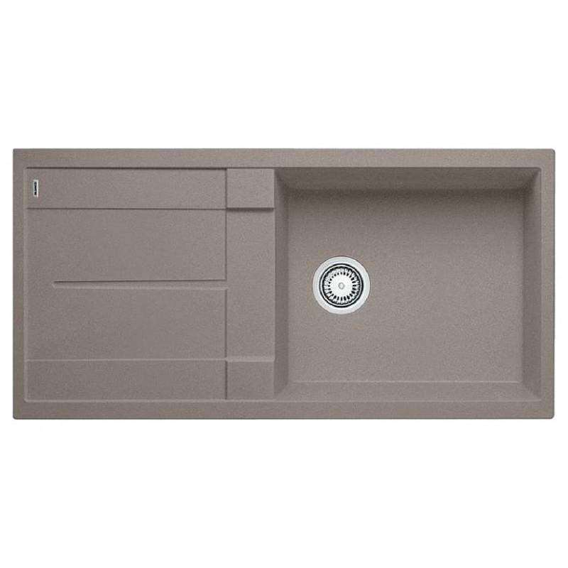 1517359 Blanco Single bowl sink with drainer METRA XL 6 S 1517359 truffle finish 100x50 cm - Overmount