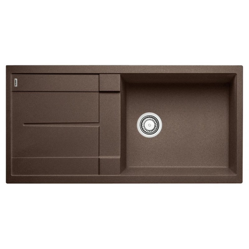 1515143 Blanco | Single-bowl sink with drainer METRA XL 6 S 1515143, coffee finish, 100x50 cm - Above-counter