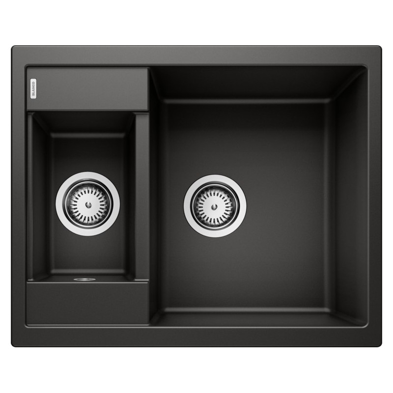 1525923 Blanco | Évier à une cuve avec vasque METRA 6 1525923, finition noire, 61,5 x 50 cm - À poser