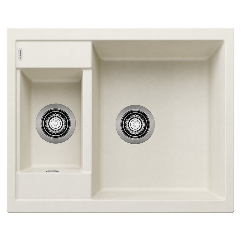 1527113 Blanco Lavello una vasca con vaschetta METRA 6 1527113 finitura soft white da 61.5x50 cm - Sopratop - PROMOZIONE ATTIVA FINO AL 10/09