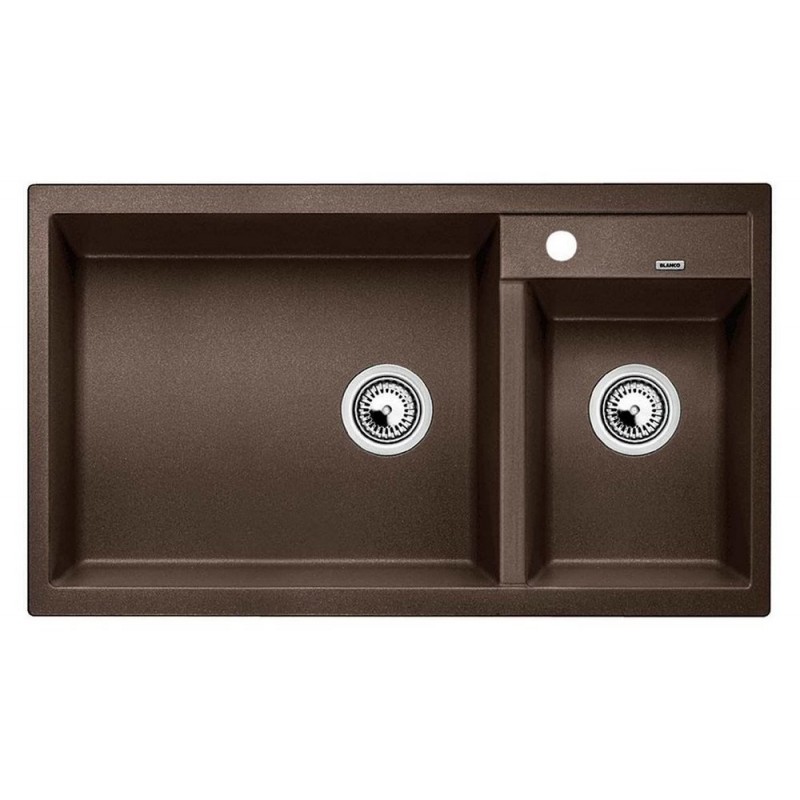 1515050 Blanco Lavello due vasche con gocciolatoio METRA 9 1515050 finitura caffè da 86x50 cm - Sopratop - PROMOZIONE ATTIVA FINO AL 10/09