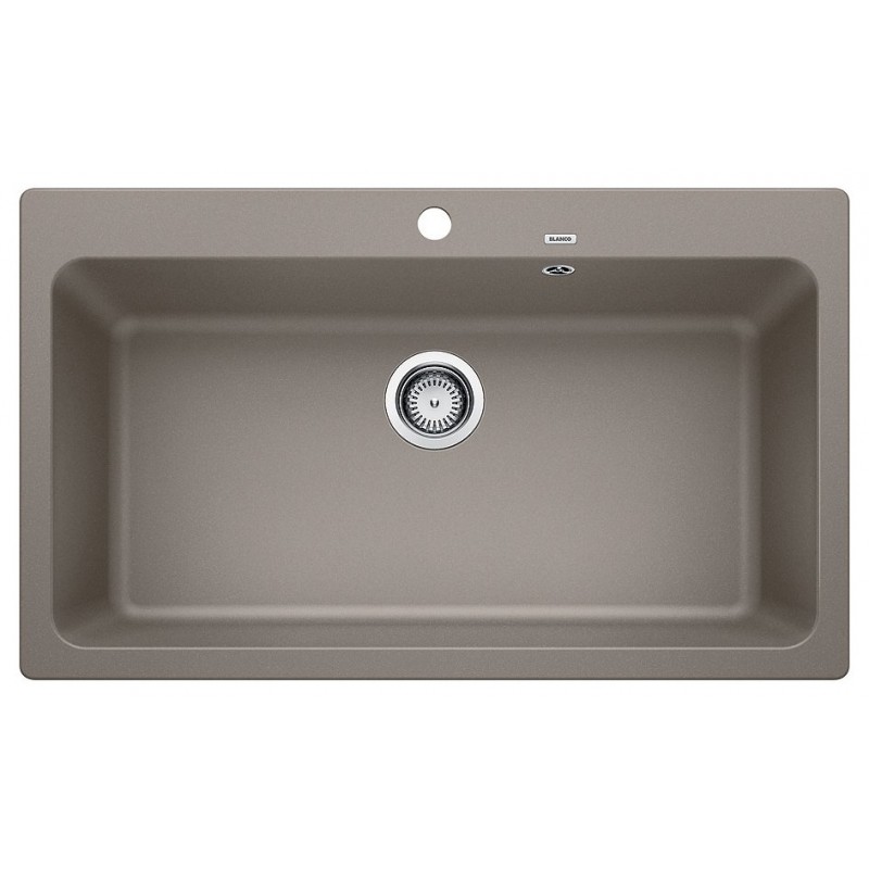 1521819 PRONTA CONSEGNA - Blanco | Lavello una vasca NAYA XL 9 1521819 finitura tartufo da 86x51 cm - Sopratop