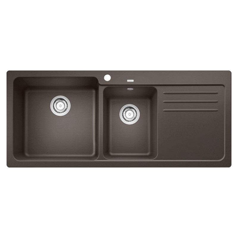 1519661 Blanco | Single-bowl sink with drainer on the right NAYA 8 S 1519661, coffee finish, 116x50 cm - Above-counter