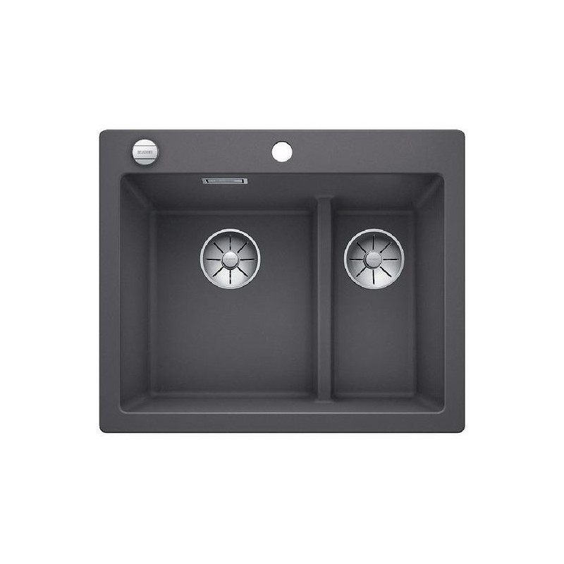 1521690 Blanco Lavello una vasca SX con vaschetta PLEON 6 Split 1521690 finitura grigio roccia da 61.5x51 cm - Sopratop