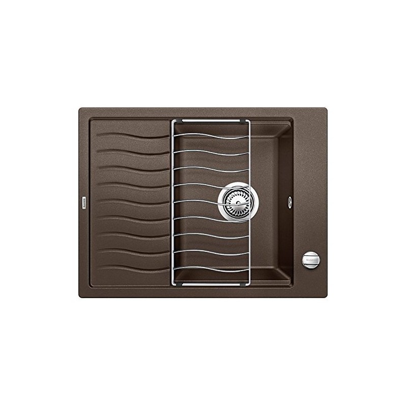 1520997 Évier Blanco à une cuve avec égouttoir ELON 45 S 1520997 finition café 65 x 50 cm - À poser