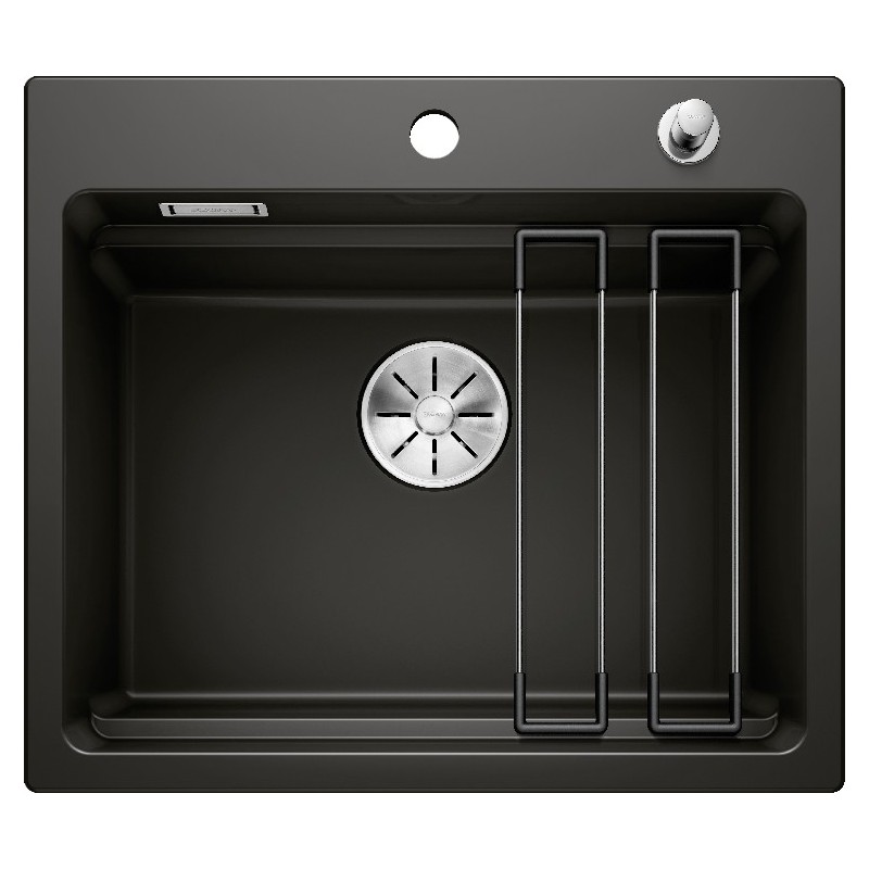 1525162 Fregadero de cerámica negro de un solo seno Blanco ETAGON 6 1525162, 58,4 x 51 cm - Sobre encimera