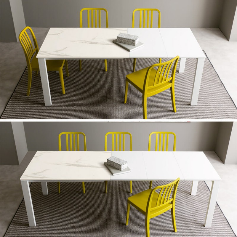 S 03 TRISTANO 140_290 X.ABITAre Extendable table Tristano art. S03 with metal structure and top of your choice 140(290)x90 cm