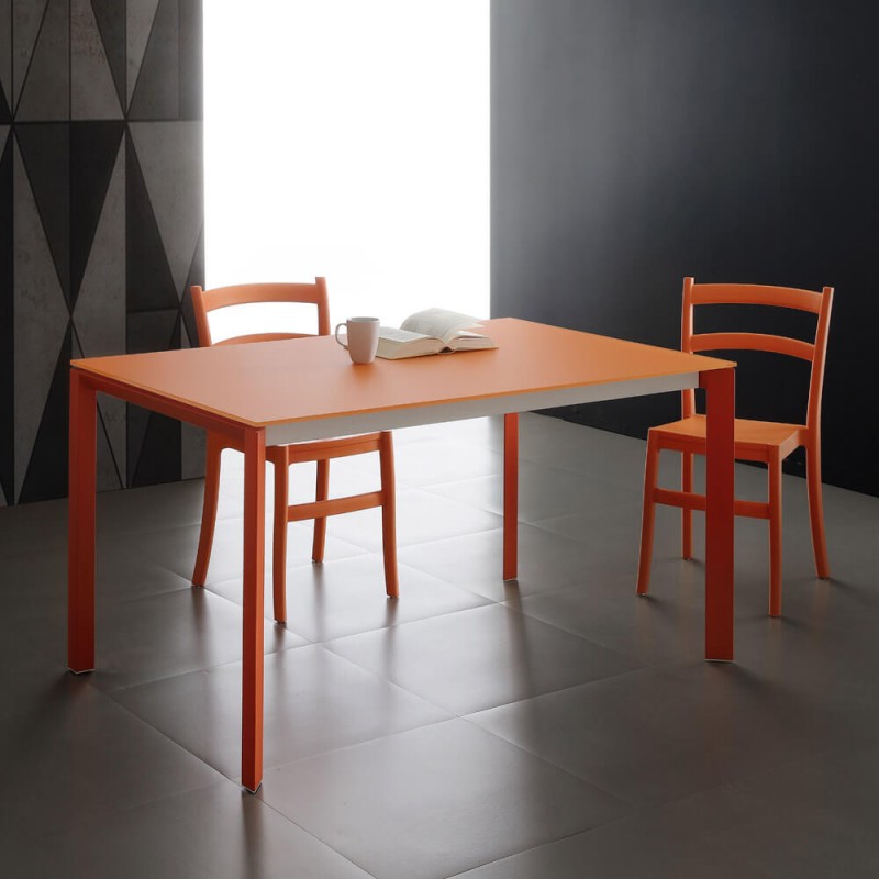 S 06 LANCILLOTTO 120_170 X.ABITAre Lancelot extendable table art. S06 with metal structure and top of your choice 120(170)x80 cm