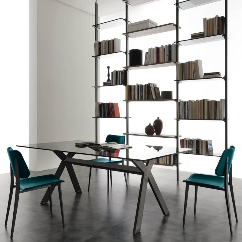 S 08 ACHILLE 190_90 X.ABITAre Fixed table Achille art. S08 with metal structure and top of your choice 190x90 cm