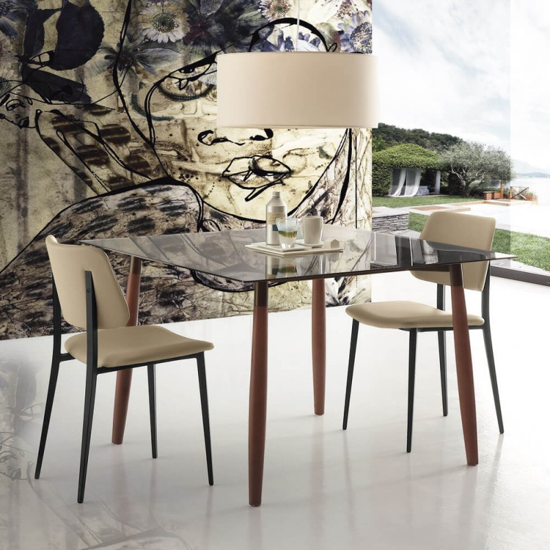 S 09 MENELAO 140 X.ABITAre Fixed round table Menelao art. S09 with metal structure and Ø140 cm top of your choice