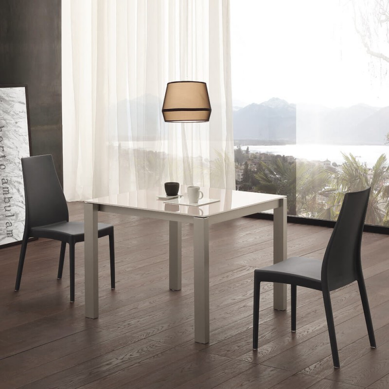 S 45 AMEDEO 80_140 X.ABITAre Amedeo extendable table art. S45 with aluminum structure and top of your choice 80(140)x80 cm