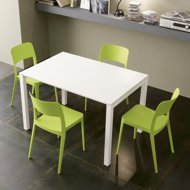 S 45 AMEDEO 110_190 X.ABITAre Amedeo extendable table art. S45 with aluminum structure and top of your choice 110(190)x70 cm