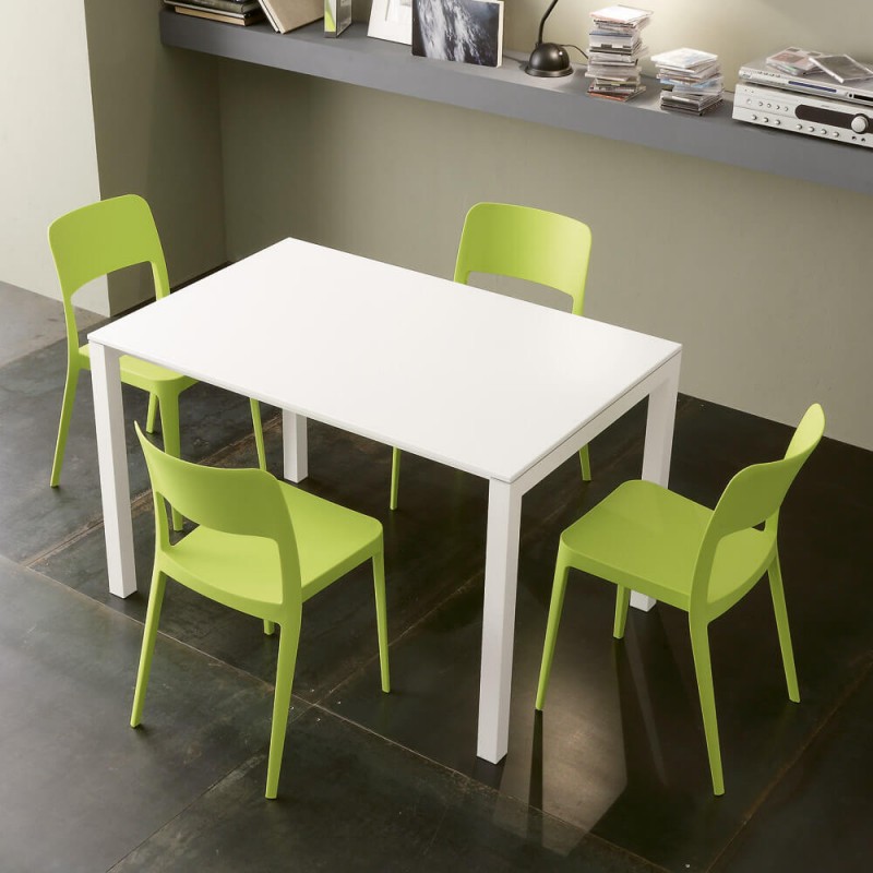 S 45 AMEDEO 140_260 X.ABITAre Mesa extensible Amedeo art. S45 con estructura de aluminio y tapa a elegir 140(260)x80 cm