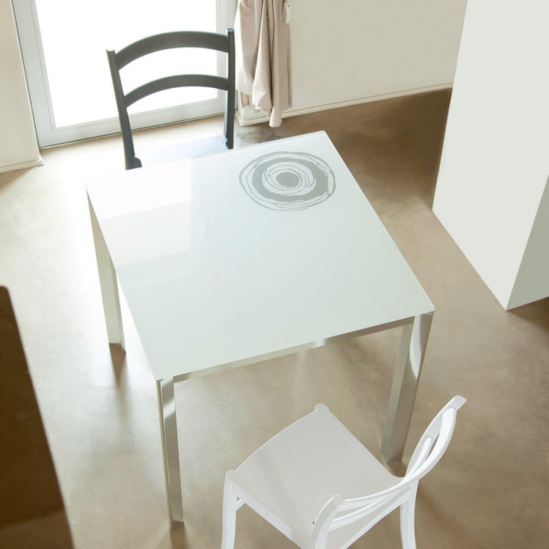 S 70 ASCANIO 94_164 X.ABITAre Ascanio mesa extensible art. S70 con estructura de aluminio y tapa a elegir 94(164)x90 cm