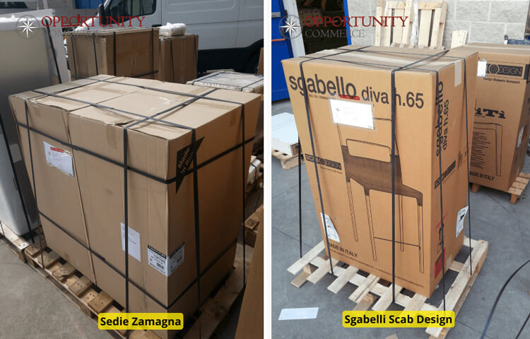 Imballaggio sedie e mobili su pallet